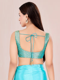 Tissue Butti Round Waist Cut Designer Blouse