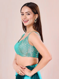 Tissue Butti Round Waist Cut Designer Blouse