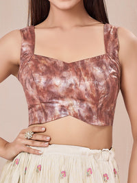 Vamas Velvet Partywear Buckle Closure Blouse
