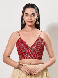 Sequence V Neck Yoke Strappy Blouse