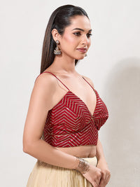 Sequence V Neck Yoke Strappy Blouse