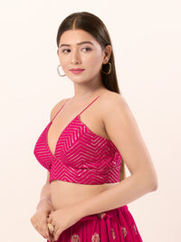 Sequence V Neck Yoke Strappy Blouse