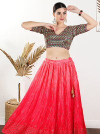 Abhla V Neck Navtratri Elbow Sleeve Blouse