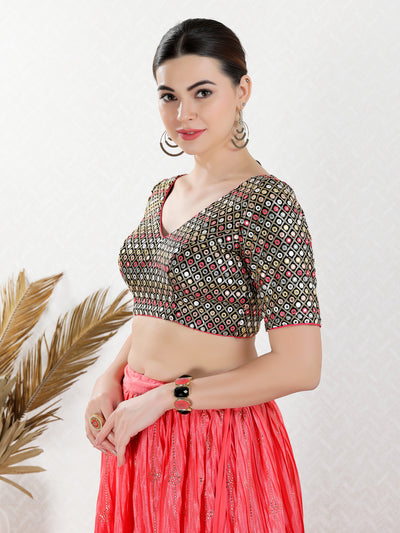 Abhla V Neck Navtratri Elbow Sleeve Blouse