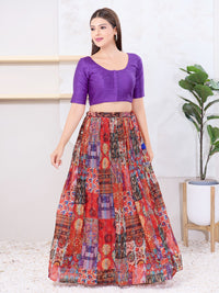 Vamas Art Silk Round Neck Solid Front Open Blouse