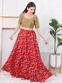 Vamas Art Silk Round Neck Solid Front Open Blouse