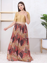 Vamas Art Silk Round Neck Solid Front Open Elbow Sleeves Blouse