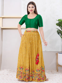 Vamas Art Silk Round Neck Solid Front Open Blouse