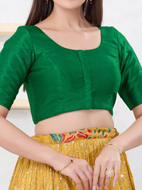Vamas Art Silk Round Neck Solid Front Open Blouse