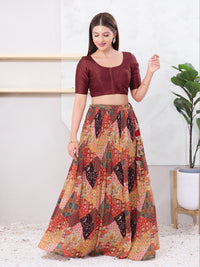 Vamas Art Silk Round Neck Solid Front Open Blouse