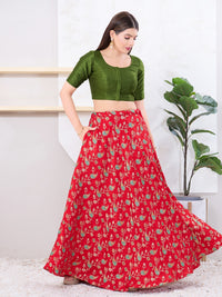 Vamas Art Silk Round Neck Solid Front Open Blouse