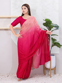 Vamas Art Silk Round Neck Solid Front Open Blouse