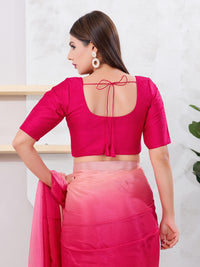 Vamas Art Silk Round Neck Solid Front Open Blouse