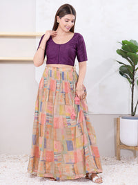 Vamas Art Silk Round Neck Solid Front Open Blouse