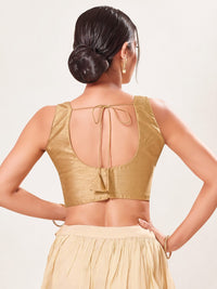 Vamas Art Silk Round Neck Solid Front Open Blouse