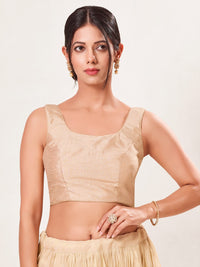 Vamas Art Silk Round Neck Solid Front Open Blouse