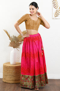 Vamas Tissue Round Neck Front Open Blouse