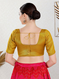 Vamas Tissue Round Neck Front Open Blouse