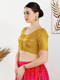 Vamas Tissue Round Neck Front Open Blouse