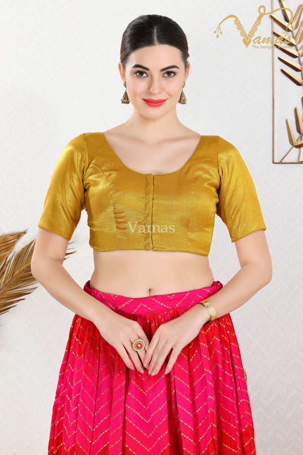 Vamas Women's Shimmer Padded Front Open Elbow Sleeves Saree Blouse ( CO-289.ELB )