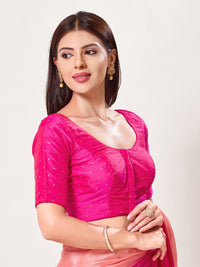 Vamas Tafetta Silk Zari Butti Round Neck Festive Blouse