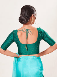 Vamas Taffeta Silk Zari Butti Round Neck Festive Blouse