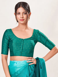 Vamas Tafetta Silk Zari Butti Round Neck Festive Blouse