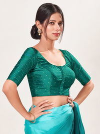 Vamas Tafetta Silk Zari Butti Round Neck Festive Blouse