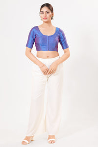 Vamas Tafetta Silk Zari Butti Round Neck Festive Blouse