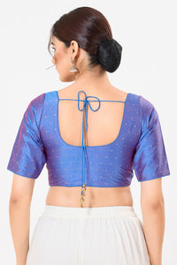 Vamas Taffeta Silk Zari Butti Round Neck Festive Blouse