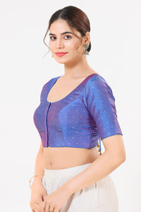 Vamas Taffeta Silk Zari Butti Round Neck Festive Blouse
