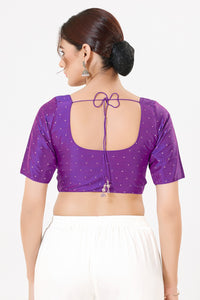 Vamas Taffeta Silk Zari Butti Round Neck Festive Blouse