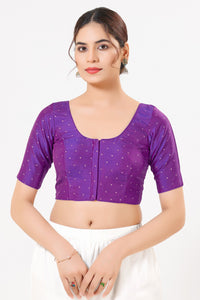 Vamas Tafetta Silk Zari Butti Round Neck Festive Blouse
