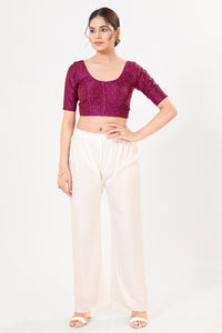 Vamas Taffeta Silk Zari Butti Round Neck Festive Blouse