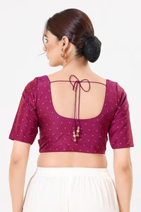 Vamas Tafetta Silk Zari Butti Round Neck Festive Blouse