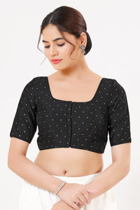 Vamas Taffeta Silk Zari Butti Round Neck Festive Blouse
