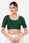 Vamas Tafetta Silk Zari Butti Round Neck Festive Blouse