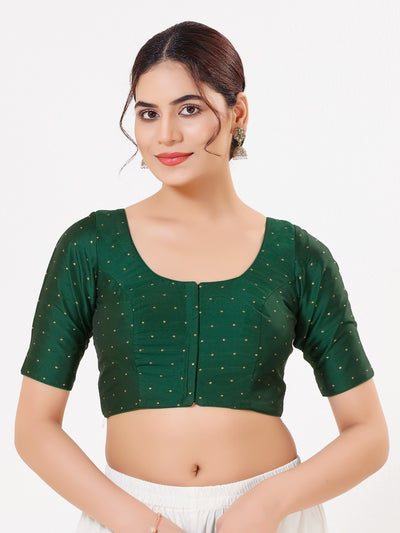 Vamas Taffeta Silk Zari Butti Round Neck Festive Blouse