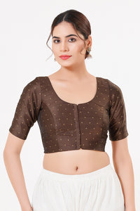 Vamas Tafetta Silk Zari Butti Round Neck Festive Blouse