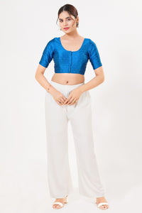 Vamas Tafetta Silk Zari Butti Round Neck Festive Blouse
