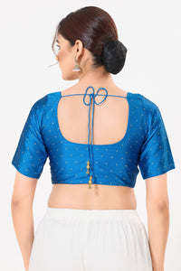 Vamas Tafetta Silk Zari Butti Round Neck Festive Blouse