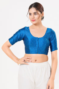 Vamas Tafetta Silk Zari Butti Round Neck Festive Blouse
