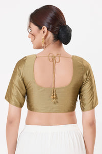 Vamas Tafetta Silk Zari Butti Round Neck Festive Blouse