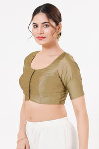 Vamas Taffeta Silk Zari Butti Round Neck Festive Blouse