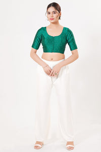 Vamas Tafetta Silk Zari Butti Round Neck Festive Blouse