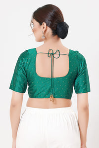 Vamas Tafetta Silk Zari Butti Round Neck Festive Blouse