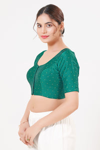 Vamas Taffeta Silk Zari Butti Round Neck Festive Blouse