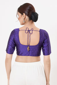 Vamas Tafetta Silk Zari Butti Round Neck Festive Blouse