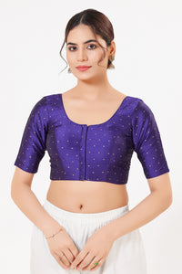 Vamas Tafetta Silk Zari Butti Round Neck Festive Blouse