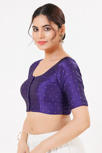 Vamas Taffeta Silk Zari Butti Round Neck Festive Blouse